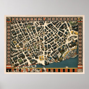 Poster Carte de l'Angleterre du Vieux-Londres (1915) Capi