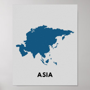 Poster Carte de l'Asie