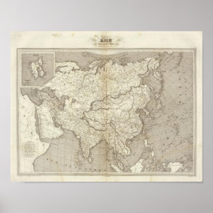 Poster Carte de l'Asie