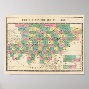 Poster Carte de l'Assemblée de l'Asie