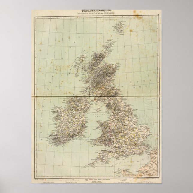 Poster Carte de l'Atlas britannique (Devant)