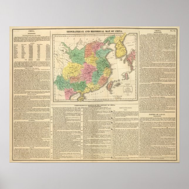 Poster Carte de l'Atlas chinois et japonais (Devant)