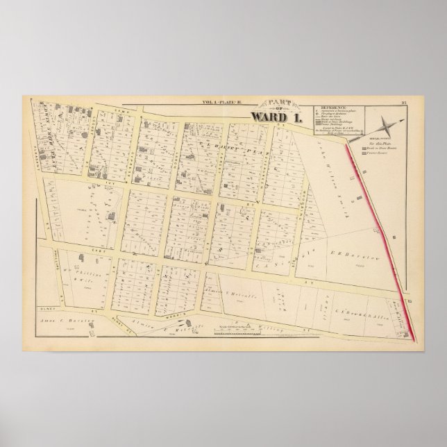 Poster Carte de l'Atlas de l'île de Rhode (Devant)