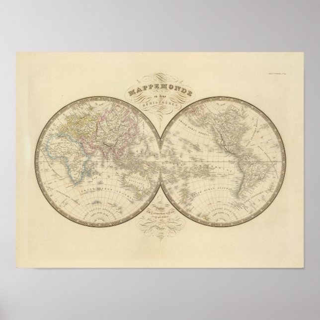 Poster Carte de l'Atlas mondial (Devant)