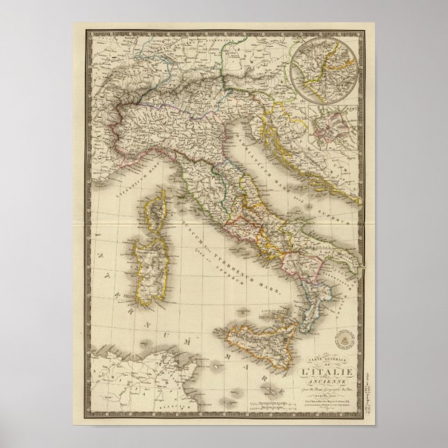 Poster Carte de l'Atlas Rome (Devant)