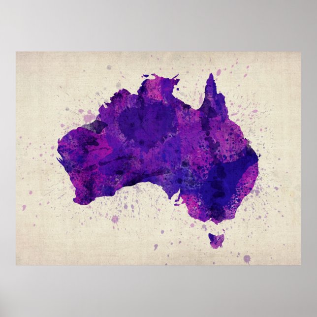 Poster Carte de l'eau de l'Australie (Devant)