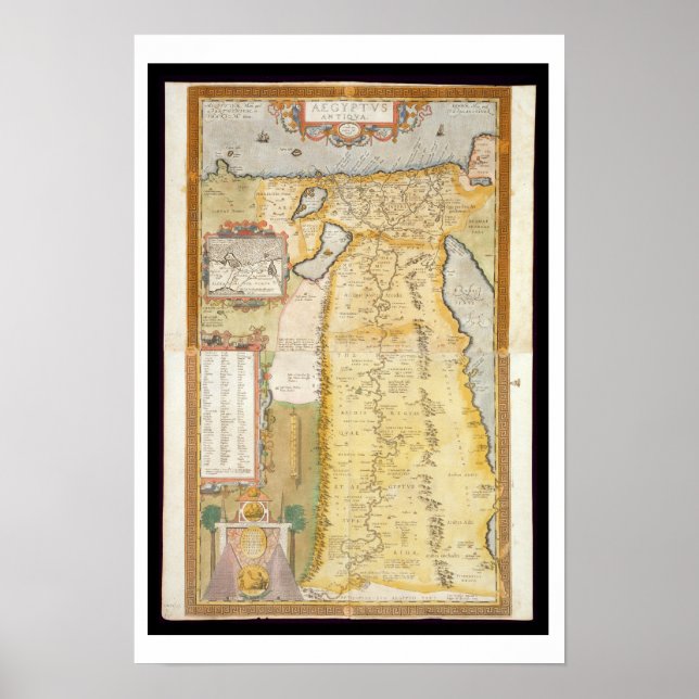 Poster Carte de l'Egypte ancienne, 1584 (Devant)