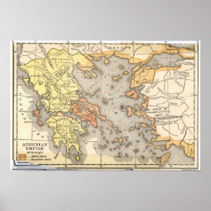 Poster Carte de l'Empire athénien (1899)