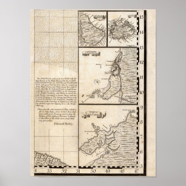 Poster Carte de l'Empire britannique en Amérique Feuille  (Devant)