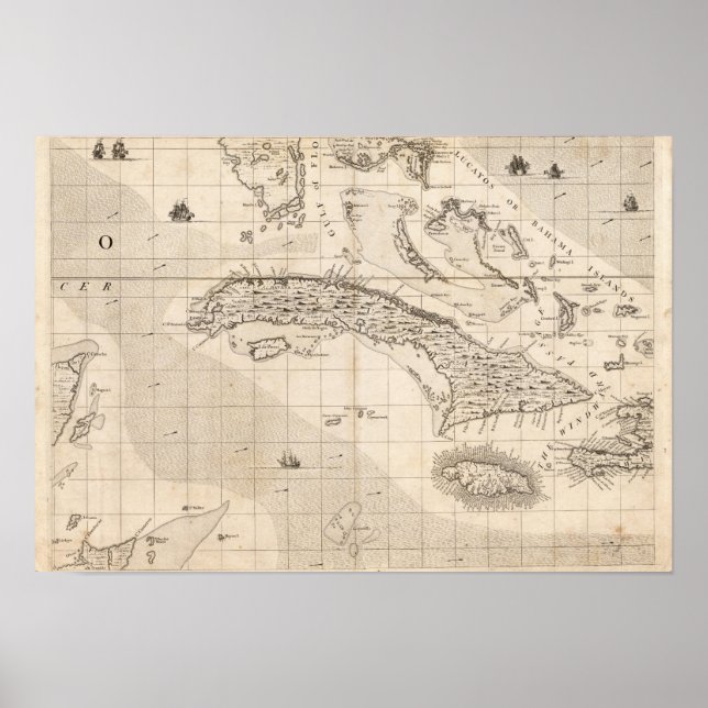 Poster Carte de l'Empire britannique en Amérique Feuille  (Devant)