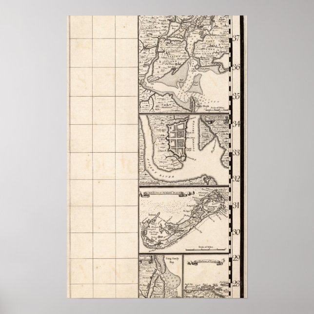 Poster Carte de l'Empire britannique en Amérique Feuille  (Devant)