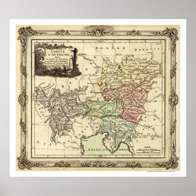 Poster Carte de l'Empire romain Saint 1792 (Devant)