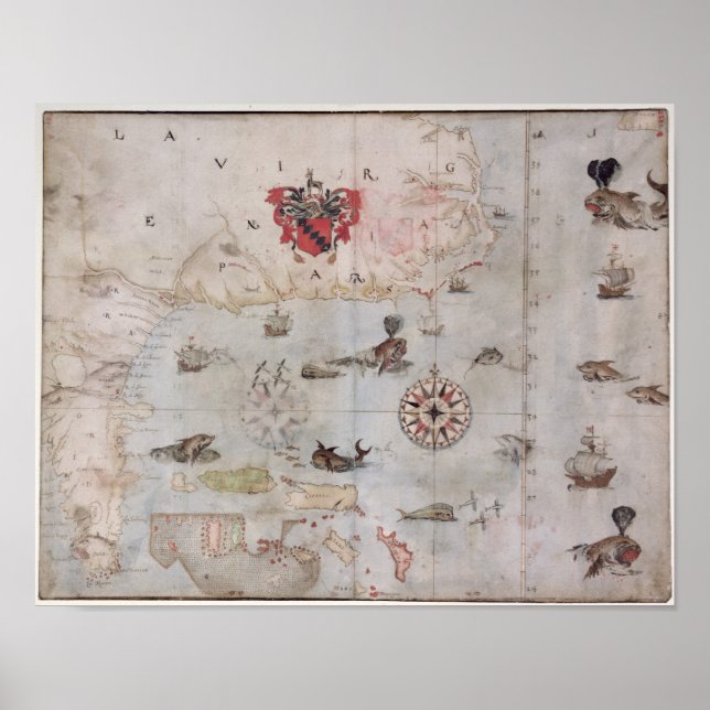 Poster Carte de l'est de l'Amérique du Nord (Devant)