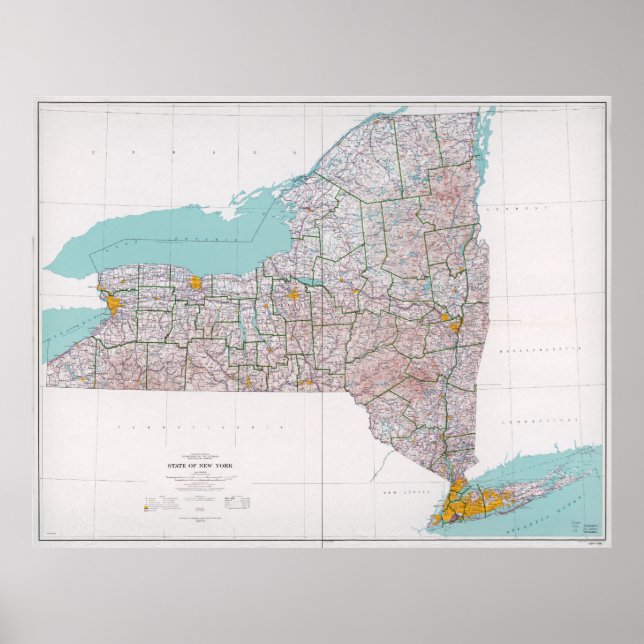 Poster Carte de l'État de New York (1976) (Devant)