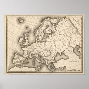 Poster Carte de l'Europe