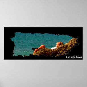 Poster Carte de l'île de Porto Rico