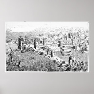 Poster Carte de l'île de Rhodes