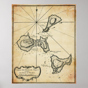 Poster Carte de l'île du Diable tristement célèbre c. 176