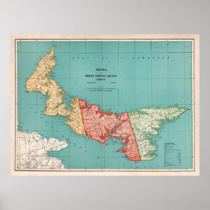 Poster Carte de l'Île-du-Prince-Édouard (1925)