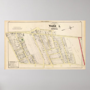 Poster Carte de l'île Providence Rhode 2