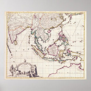 Poster Carte de l'Inde et des Indes est