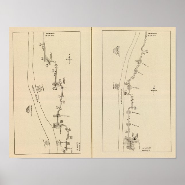 Poster Carte de l'index Putnam County Dutchess County New (Devant)