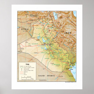 Poster Carte de l'Iraq (1999)
