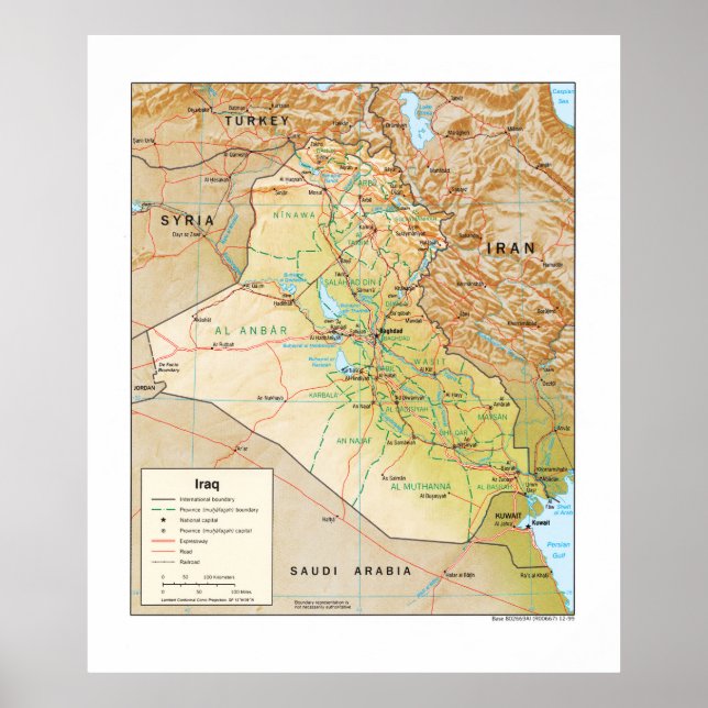 Poster Carte de l'Iraq (1999) (Devant)