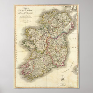 Poster Carte de l'Irlande