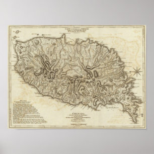 Poster Carte de l'Isle de la Grenade