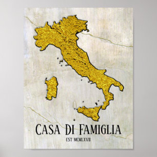Poster Carte de l'Italie Votre texte