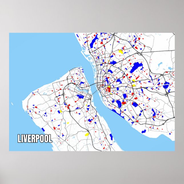 Poster Carte de Liverpool (Devant)