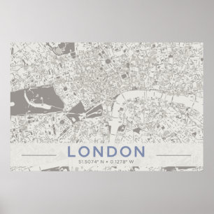 Poster Carte de Londres