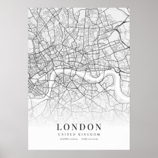 Poster Carte de Londres City