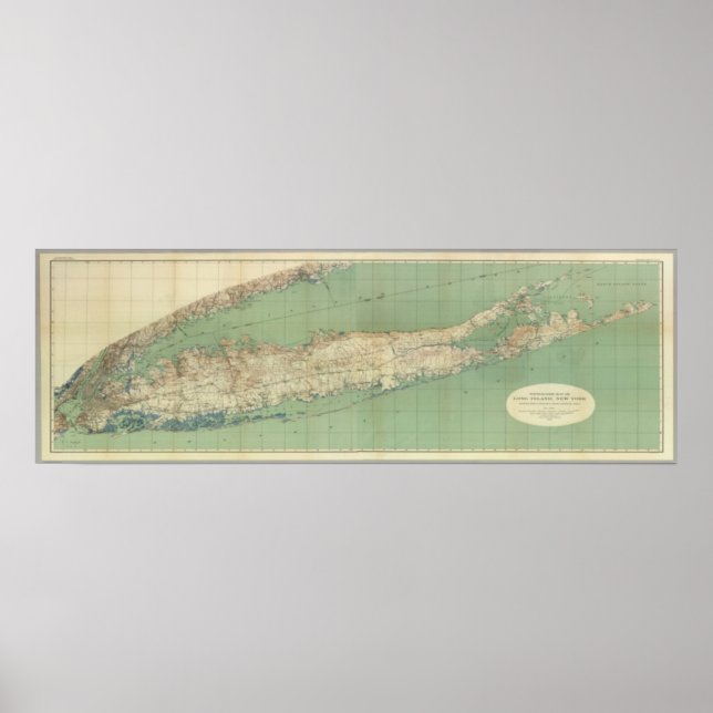 Poster Carte De Long Island (Devant)