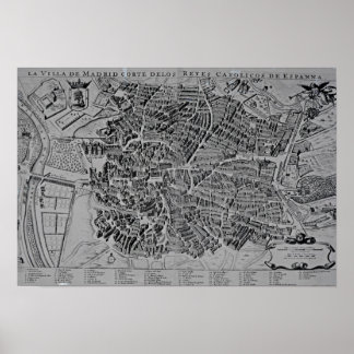 Poster Carte de Madrid