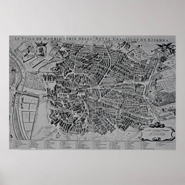 Poster Carte de Madrid (Devant)