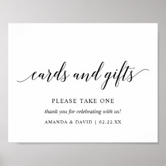 Poster Carte de mariage élégante typographie Black v2