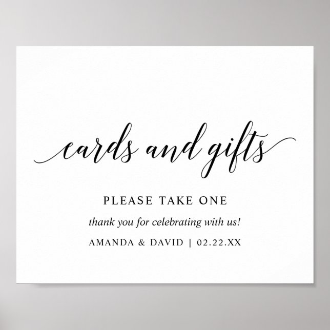 Poster Carte de mariage élégante typographie Black v2 (Devant)