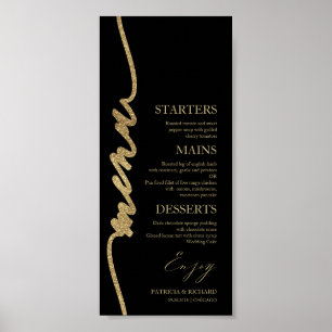 Poster Carte de menu de mariage 4x9 imprimable pour assie