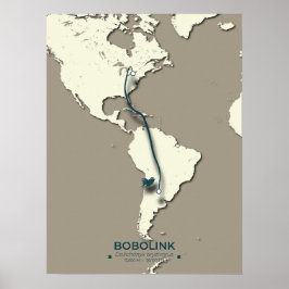 Poster Carte de migration Bobolink - Vintage minimal