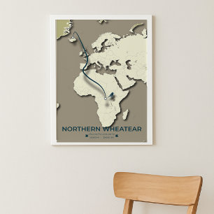 Poster Carte de migration des roues du Nord - Minimaliste