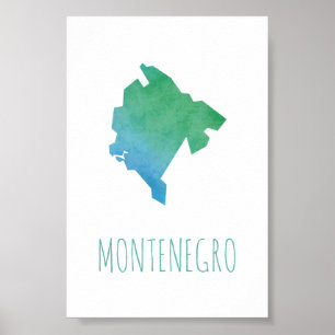 Poster Carte de Monténégro