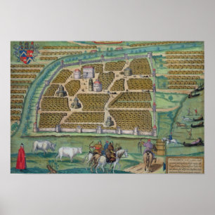 Poster Carte de Moscou