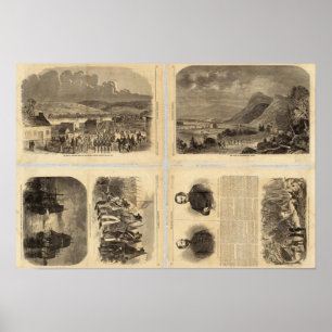 Poster Carte de page des textes des états sudiste