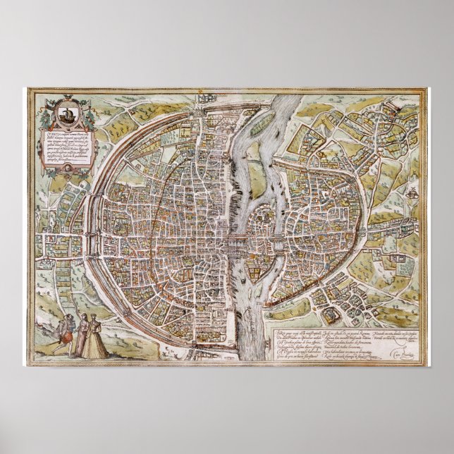 POSTER CARTE DE PARIS, 1581 (Devant)