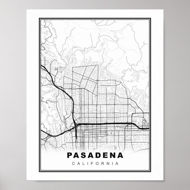 Poster Carte de Pasadena (Devant)