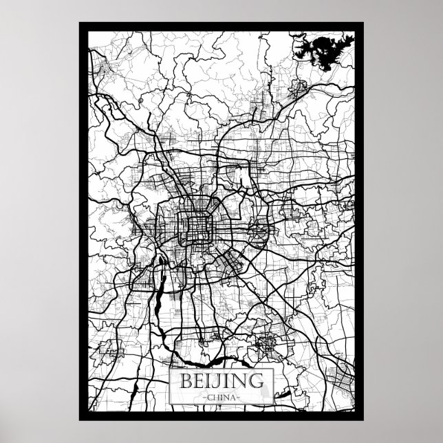 Poster Carte de Pékin Chine (Devant)