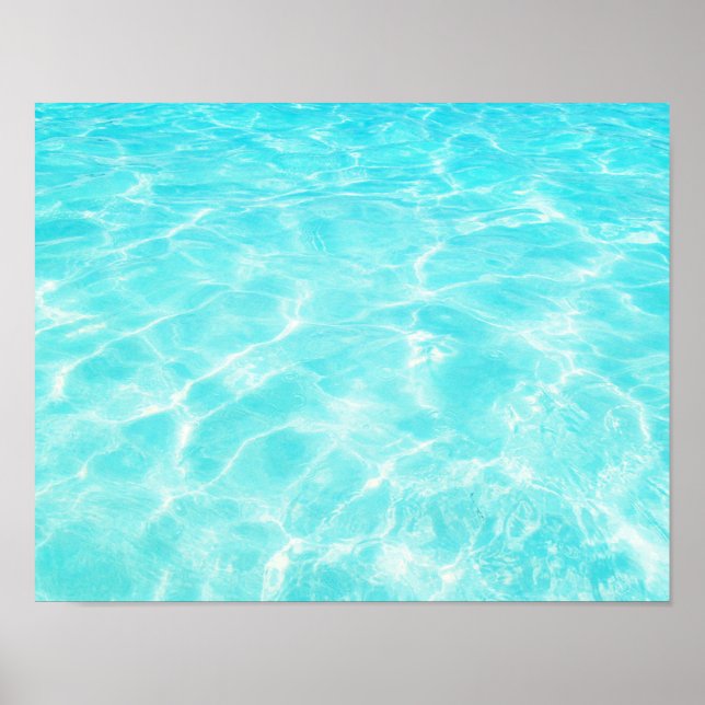 Poster Carte de plage Turquoise Blue Carribean Ocean Wate (Devant)