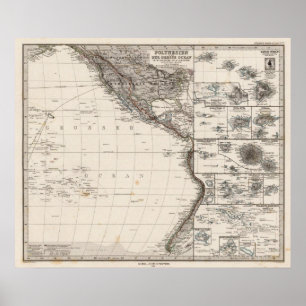 Poster Carte de Polynésie